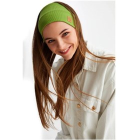 Resim Kadın Pamuklu Kaşkorse, Kaymaz, Terletmez, Ultra Hafif, Spor Saç Bandı Bandana - Tek Ebat / Yeşil Yeşil 