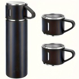 Resim 500ml Paslanmaz Çelik Yalıtımlı Kupa Seti Kapaklı - Sızdırmaz, Sıcak & Soğuk İçecekler için Taşınabilir - İş ve Okul için Mükemmel 