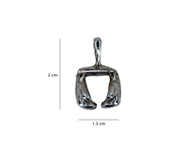 Resim Boks Eldiveni - El Yapımı 925 Ayar Gümüş Kolye | Özel Geometrik Tasarım - 60 cm 