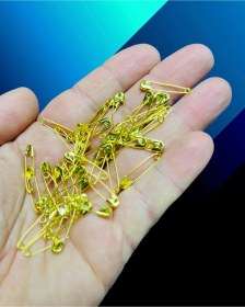 Resim Küçük Boy Gold Çengelli Iğne - Eşarp İğnesi - Şal İğnesi - 50 Adet - 