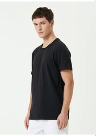 Resim Unisex Basic Bisiklet Yaka Regular T-shirt - Siyah 