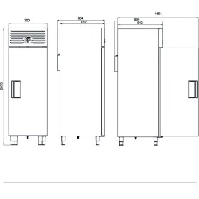 Resim Galleyz Dik Tip Dondurucu - 1 Cam Kapılı - 70X87XX210 cm 