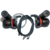 Resim Bisiklet Vites Kolu Takımı Sağ-Sol Çevirmeli 18-21 Vites Kırmızı - Siyah 