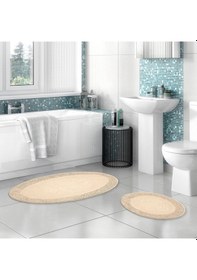 Resim İva Home Tiffany Oval 2'li Pamuklu Klozet Takımı Cappucino Cappuccino 