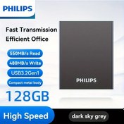 Resim Wangxi Philips Taşınabilir Ssd Siyah 128gb 550mbsn Hızlı Harici Katı Hal Sürücü Oyun Öğrenci Profesyonel 