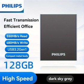 Resim Wangxi Philips Taşınabilir Ssd Siyah 128gb 550mbsn Hızlı Harici Katı Hal Sürücü Oyun Öğrenci Profesyonel 