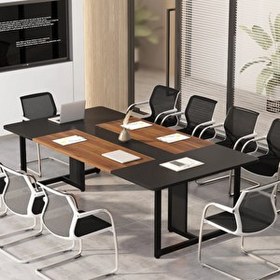 Resim Zizuva Tasarım 240x120x75 CM Siyah Ofis Toplantı Masası 