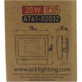 Resim Ack 20w Smd Led Projektör At61-02032 (beyaz) 