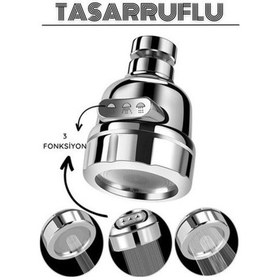 Resim 3 Fonksiyonlu Tasarruflu Musluk Başlığı Krom 715305 