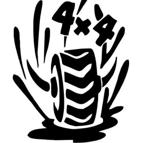 Resim 4 x 4 Çamurlu Tekerlek Sticker 20 x 26 cm 