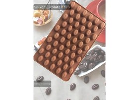 Resim Kahve Çekirdek Desen Silikon Çikolata Kalıbı 
