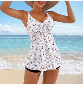 Resim Kadın Rahat Mayo Etek Daş Ticaret Tankini Avrupa Ve Amerika Bönmüz Mayo Kadın L Beyaz Altın 