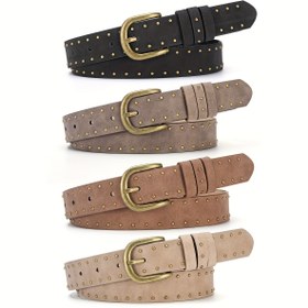 Resim 1 adet Kadın Batı Tarzı Altın Tonlu Tokalı Kemer - Günlük ve Trend Tasarım, Günlük Giyim, Partiler, Düğünler ve Plaj Gezileri için Mükemmel, Çok Yönlü Moda Aksesuarı, Parti Aksesuarı, Dayanıklı Moda Aksesuarı 