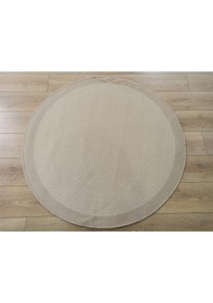Resim Çam Halı Sisal 9327 Bej / Krem Bordürlü Daire Jüt Sisal Kilim 