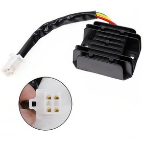 Resim Tongdashop 4 Kablolu 12v Voltaj Regülatörü Gy6 Cg Cb Motorlar İçin Aşırı Voltaj Korumalı 