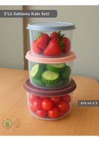 Resim Jet's Home 3'lü Saklama Kabı Bpa Free Hava Almaz Sızdırmaz Beslenme Kabı 675 Ml Şeffaf 