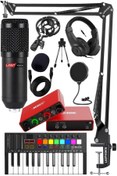 Resim Hype Store Midi Paket-1 Stüdyo Ekipmanları Seti Ses Kartı Midi Klavye Mikrofon Kulaklık 