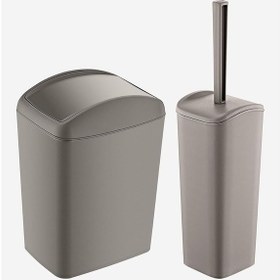 Resim Soft Çöp Kovası Ve Wc Fırçası Terra Siyah 