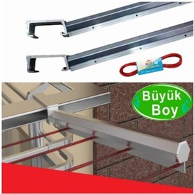 Resim Balkon Çamaşır Kurutma Askılıgı Kare Alüminyum 60x25 