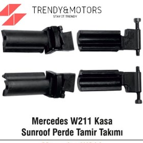 Resim Mercedes W211 Kasa için Sunroof Güneşlik Perde Tamir Seti 