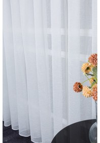 Resim Keten Amor 1/2 Orta Pileli Ütü İstemez Kırışmaz Yeni Sezon Salon Oda Tül Perdesi Ekru 