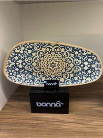 Resim 2'li Şık Alhambra Vago Rectangular Plate 36 Cm Oval Servis / Sunum Tabağı/salata Tabağı Çok renkli 