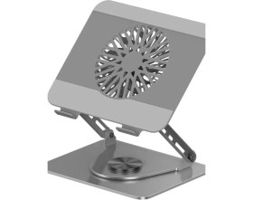Resim Gampus Laptop Standı Alüminyum Soğutmalı Mıknatıslı Harici Fanlı 360 Derece Döner Ayarlı Ergonomik Stand 