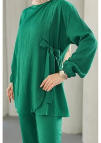 Resim Misskayle Bağlama Detaylı Takım Yeşil Yeşil 