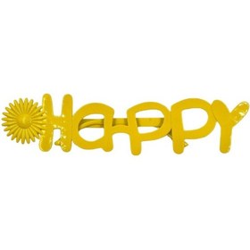 Resim Parti Gözlük Çiçekli Happy Sarı 