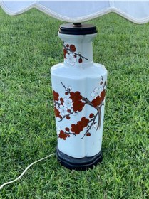 Resim Çiçek Desenli Porselen Abajur 80 CM 