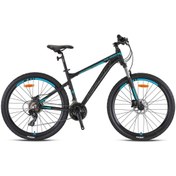 Resim Kron XC100 29 Jant 21 Vites 50.8 Cm Hidrolik Fren Dağ Bisikleti - Mat Siyah -Gri-Turkuaz 