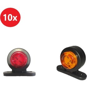 Resim hilalshops Mini Takoz Lamba 12 Ledli 10 Adet (sarı-kırmızı) 