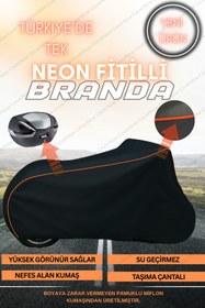 Resim AutoEN TURUNCU FİTİLLİ CFMOTO650MT ÇANTA UYUMLU(SİYAH) 