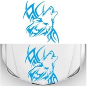 Resim Sones D-967 Kurt Kabilesi Desenli Araba Modifiye Dekoratif Çıkartma Mavi 