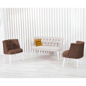 Resim Azra Aksesuar Çay Seti Koltuk Takımı - Oturma Grubu - Cafe Mobilya - Ofis Mobilya - Balkon Mobilya - Beyaz Ayak 