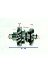 Resim CTR ATV MXU150 LX200 Şanzıman Geri Vites Yön Dişli Seti - 17/49/43 Diş 3x3 Tırnak 