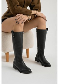 Resim Termo Taban Fermuarlı Kadın Siyah Çizme Tbfzlcmc105 Siyah 