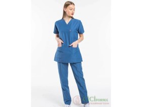 Resim Cici Forma Zarf Yaka Petrol Mavisi Takım 