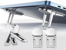 Resim 2 Kademeli Yükseklik Ayarlı Laptop Standı - Gri Renk - Ergonomik Tasarım 
