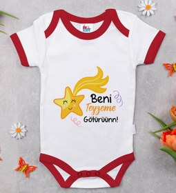 Resim Bitmeyen Kartuş Bk Kids Beni Teyzeme Götürün Tasarımlı Kırmızı Bebek Body Zıbın-1 