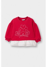 Resim Defacto Fırfır Detaylı Oversıze Çiçekli Sweatshırt Kız Bebek G7417A526SP 