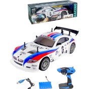 Resim Şarjlı Kumandalı 1:10 Ölçek 25km/h Hıza Çıkabilen Oyuncak Rc Full Fonksiyon Drift Yarış Arabası Beyaz Beyaz 