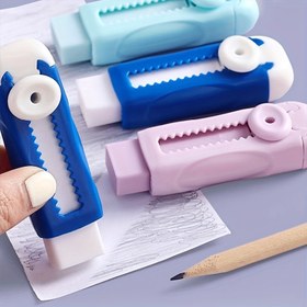 Resim 6 adet, bir resmi + 5 yedek çekirdek, basit şeker renkli itme-çekme geri çekilebilir silgi, öğrenci taşınabilir, iz bırakmaz, kırıntı bırakmaz 