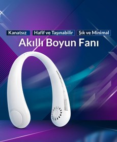 Resim EN SİGA Yeni Nesil Şarjı Bıçaksız Akıllı Boyun Fanı 3 Hız Kademeli Serinletici Vantilatör 