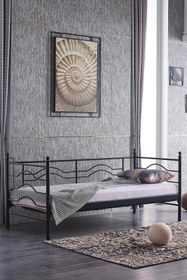 Resim Unimet Myra Daybed Tek Kişilik Sedir Ferforje Metal Karyola-siyah 