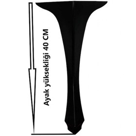 Resim Mobilya Masa Sehpa Ayağı Puf Lükens Siyah Plastik Sehpa Ayağı 40x16x16 Cm 1 Adet 