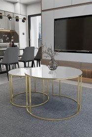 Resim Puklife Yavrulu Orta Gold Ayak Beyaz Cam 