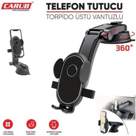 Resim CARUB Telefon Tutucu Ayarlı Carbon Vantuzlu 