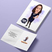 Resim Güzelleri Güzeli Kadın Karikatürlü Tebrik Kartı 