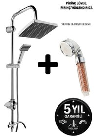 Resim Duş Robotu Başlığı Boncuklu Lüx Siyah Kare Tepe Yağmurlama Duş Başlığı Seti Robotu Diğer 